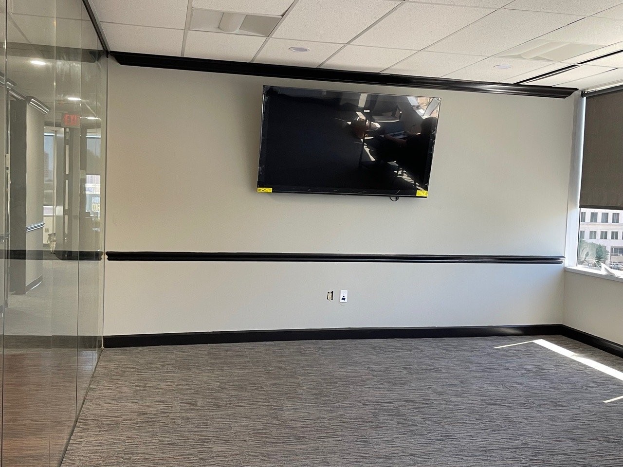 Wall-mounted TV setup