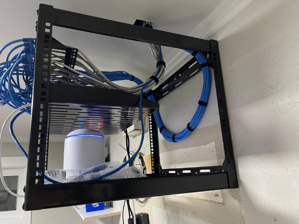Cat5e cable drop to the patch panel